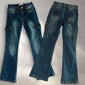 Kids' Denim Cargo Flared Jeans 7